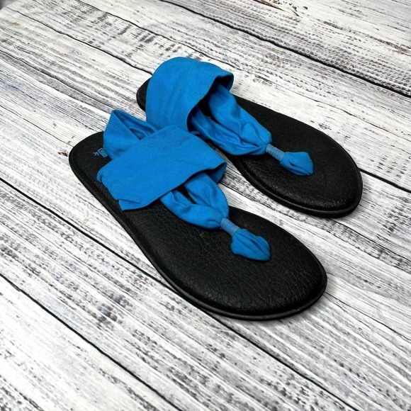 Sanuk Yoga Sling 2 Aqua Blue Sandal Size 10 - Picture 3 of 4